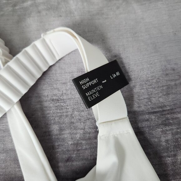 NWT White Sport Bra FastImpact Luxe Run High-Support adidas - Picture 9 of 13